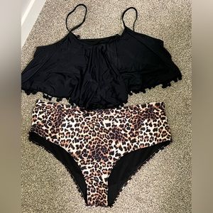 Cheetah print bathing suit